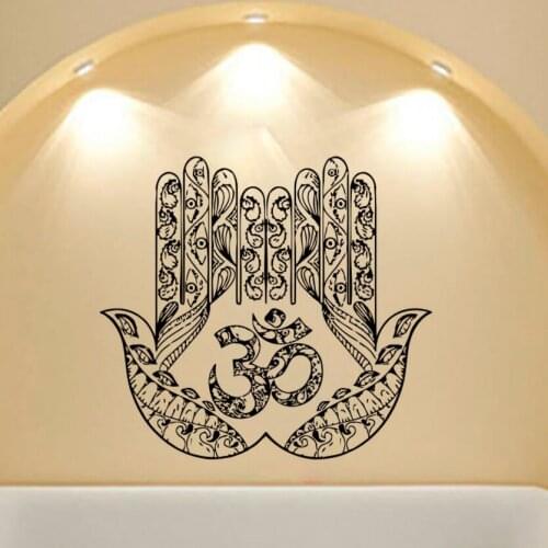 Yoga Wall Decal Buddha Hand Wall Mural Yoga Studio Wall Art Home Interior Design Decor Buddhas Vinyl Wall Stickers AY1273