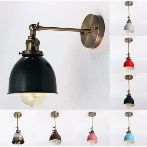 E27 Vintage Wall Lamp 110-240V 60W Light Lamp Antique Indestrial Bowl Shape Loft Wall Light Ceiling Light Pendant Fixture
