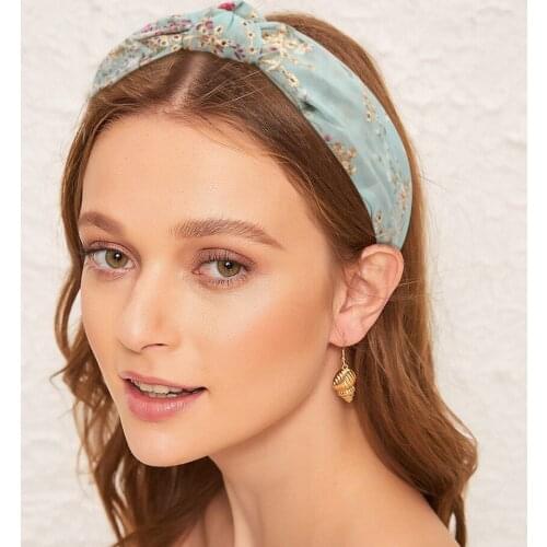 Sweet Flower Embroidery Women Girls Hairbands Bezel 2021 Fashion Women Floral Hair Hoop Bands Headband Hair Accessories