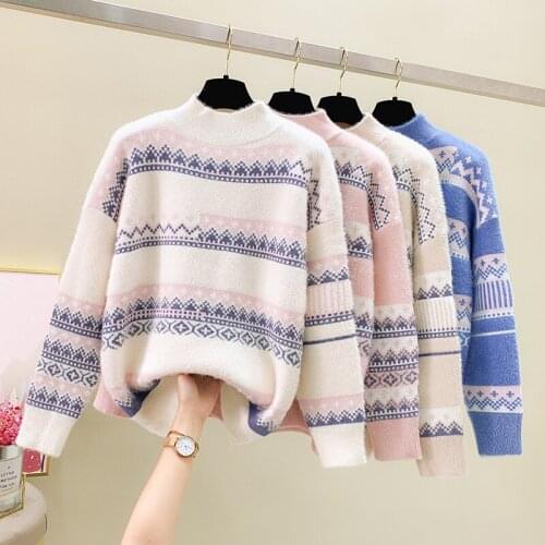 Striped Knitted Female Autumn Clothes Korean Knitted Sweaters For WomenS Pullovers 2020 Winter Sweater Clothes A6558