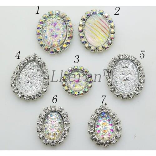 10pcs / set Various shapes Flatback Symphony Resin Rhinestone Buttons Wedding Invitation Card Dexoration Shiny Buckle