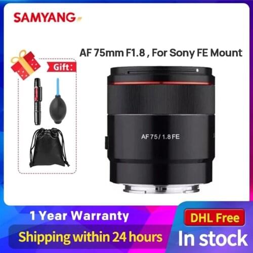 Samyang AF 75mm F1.8 Compact Auto Focus Telephoto Lens for Sony FE Mount, Black (SYIO75AF-E)