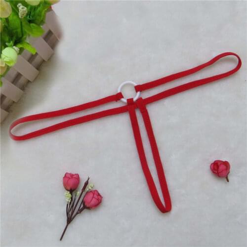 Sexy lingerie ropa mujer underwear women lenceria panties tanga thong micro bikini Solid color String Plastic ring Show buttocks