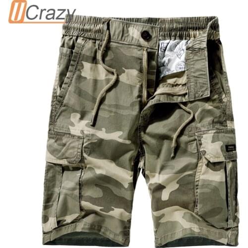 Ucarzy Men Summer New Casual Vintage Classic Pockets Camouflage Cargo Shorts Men Outwear Fashion Twill Cotton Shorts Male 28-40