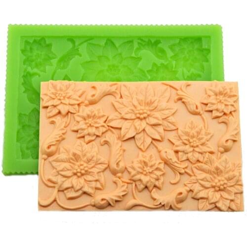 Flower Tree Leaves Shape Fondant Cake Silicone Mold Chocolate Dry Pace Modelling Tools Cake Baking Tools