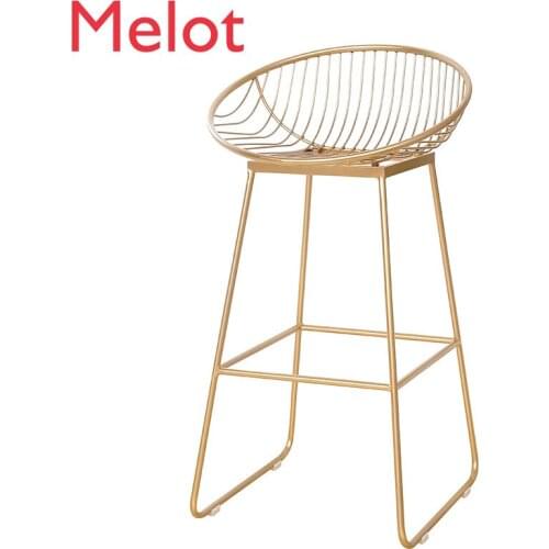 Nordic Bar Stool Bar Chair Wrought Iron Bar Stool Bar Stool High Stool Gold Modern Simple Leisure Metal Chair Gold Tables