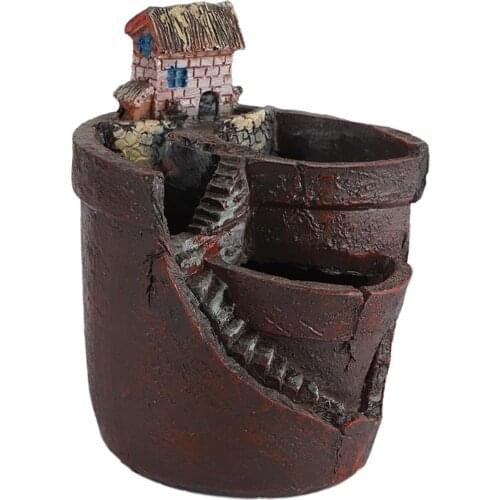 Resin Artificial Succulent Pot Planter Flowerpot Garden Balcony Decoration