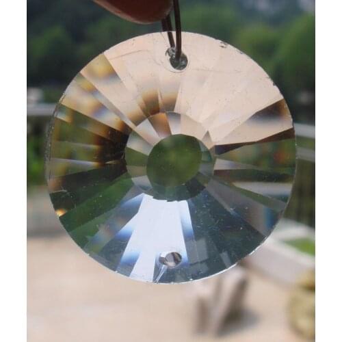 10pcs/lot 45mm 2 holes glass crystal pendant Wedding & Home Decoration Chandelier Prisms crystal trimming pendant