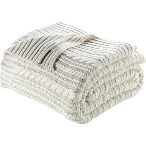 CA18003 KNITTED BLANKET STONE 220*240