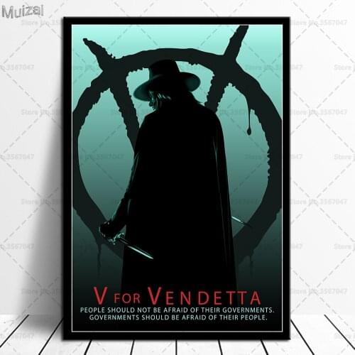 V for Vendetta Poster Hot Classic Movie Canvas Painting Posters and Prints Wall Art Picture for Living Room Home Decor