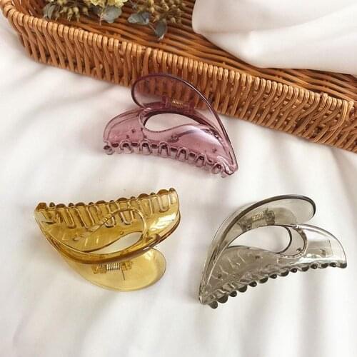 Candy color Solid Big Girl Hair Claw Transparent Acrylic Love Hair Clip Hairpins Girls Hair Accessories Multicolour Headwear