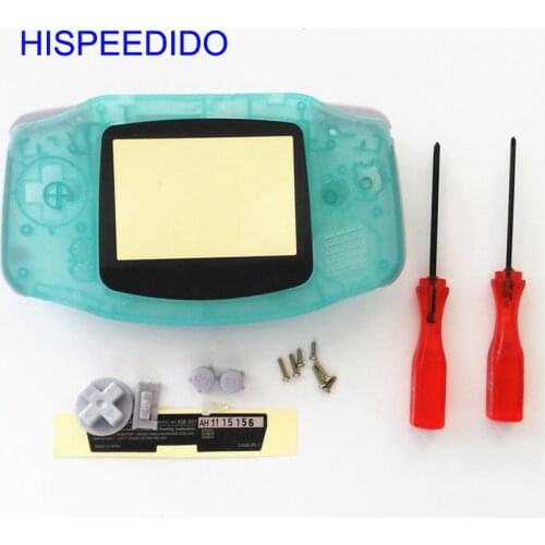 HISPEEDIDO Green For Gameboy Advance Glow in the Dark Noctilucent Plastic Shell Case Housing Screen lens For GBA Luminous Cover