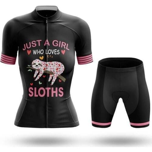 2021 Love Sloths Women Cycling Jersey Set Summer Clothing Road Bike Shirts Suit Bicycle Bib Shorts MTB Wear Maillot Ropa