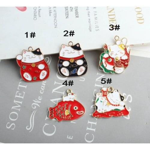 10Pcs Cute Enamel Cat Charms For Jewelry Making and Crafting Charm Earring Pendant Bracelet Necklace Charms Metal Charms