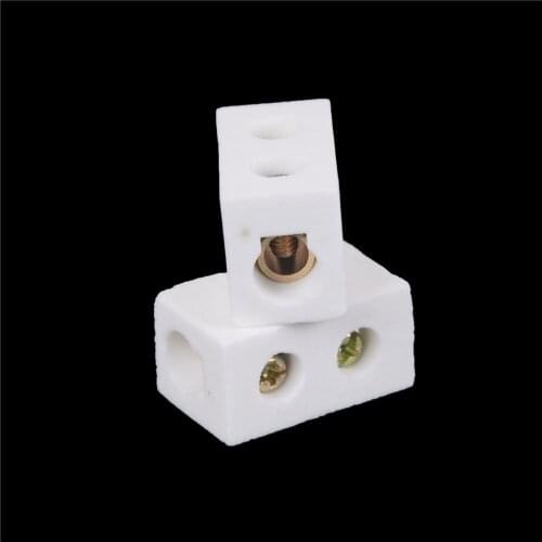 2 Pcs Ceramic Terminal Block 30A 1Way 2 Hole Connector Porcelain Ceramic Terminal Blocks New Arrival Whosesale