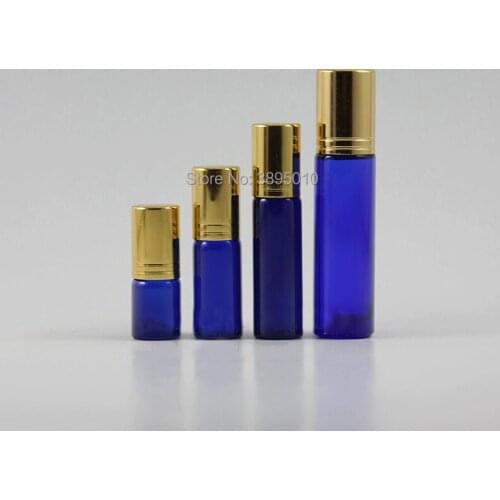 3ml 5ml 7ml 10ml Blue Roll Ball Perfume Glass Bottle, Essential Oil/Perfume Bottle,Cosmetic Packaging Container F1026