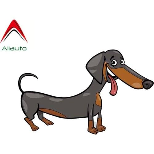 Aliauto Cartoon Car Sticker Lovely Pet Thin Puppy Automobiles Motorcycles Decorative Cretive Vinyl Decal for Lada Kia,14cm*8cm