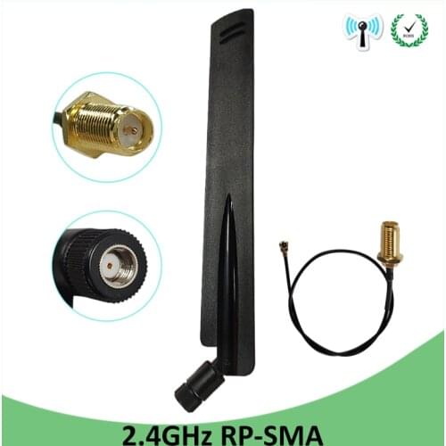 2.4GHz WiFi Antenna 8dBi Aerial RP-SMA Male Connector 2.4 ghz antena wi-fi Router +21cm PCI U.FL IPX to SMA Male Pigtail Cable