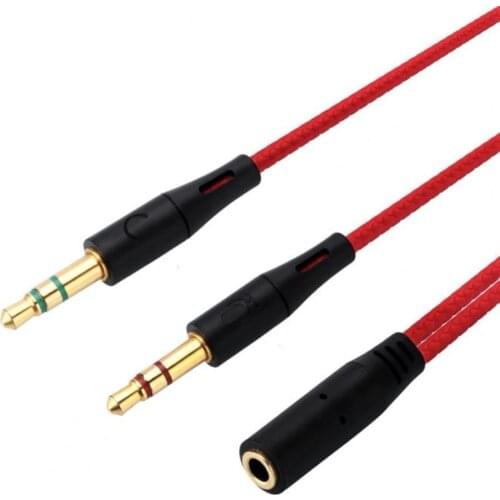 Audio Splitter Cable 3.5mm Female to 2 Jack Male AUX Earphone Audio Extension Adapter Cable For Headphone PC Speaker Notebook