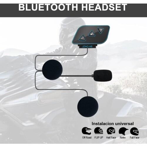 A8 Motorcycle 5.0 Helmet Intercom Call Motorbike Stereo BT Headsets Riding Anti-interference Hands Free Headphone