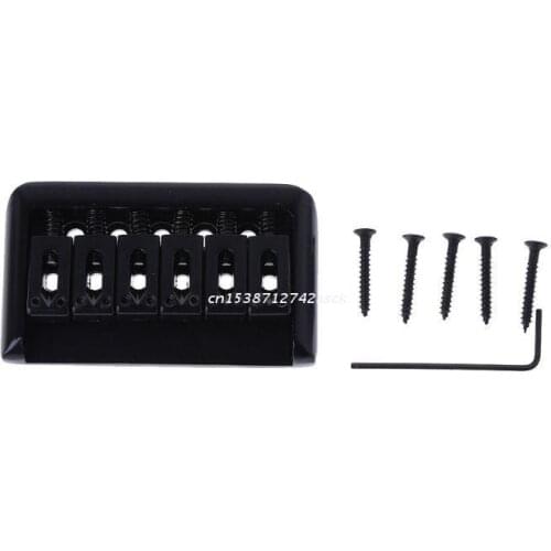 6 String Electric Guitar Bridge Hard Tail Top Load Fixed Hard Tail Parts Black Dropship