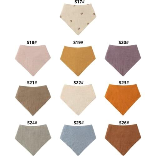 Baby Infant Cotton Bib Newborn Solid Color Triangle Scarf Feeding Saliva Towel Bandana Burp Cloth Boys Girls Shower Gift