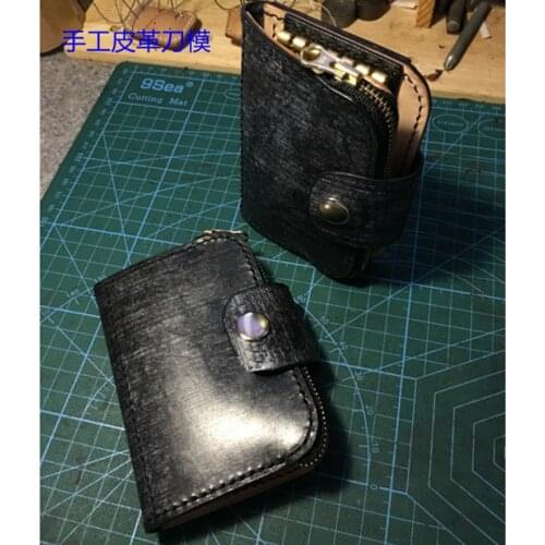 Designer leather craft template cutter coin bag with key case die cutting knife mould hand machine punch tool set