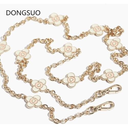 Designer chain strap 0.5cm 5mm Decoration flower gold metal chain handbag bag purse replacement Accessories Hardware quality