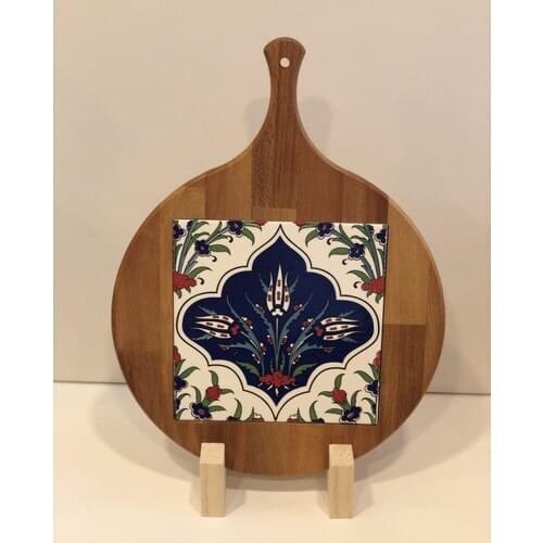 Solid wood Handmade Wood Beech Tree Round Tile Service Presentation Board