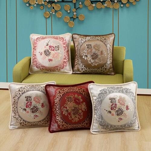European luxury classic jacquard pillow cover home decoration cushion cover sofa car Chinese cushion bedside pillow All seasons