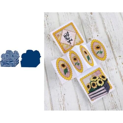 Box of Sunflowers Metal Cutting Die Scrapbook Embossed Paper Card Album Craft Template Cut Die Stencils New for 2021 Arrive