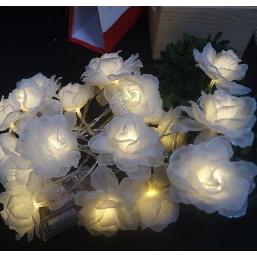 Beautiful silk rose LED String Light 3M 20led,AA Battery floral holiday lighting,Wedding party flower decor/Valenties day gift