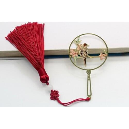 Creative Flower Bird Tassel Pendant Bookmark Cute Metal Art Exquisite Book Mark Page Folder Office School Supplies Stationery