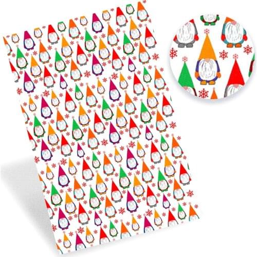 IBOWS Faux Synthetic Leather Sheet Colorful Villain Christmas Hat Skull Leather Fabric DIY Handmade Home Textil Supplies 22*30cm