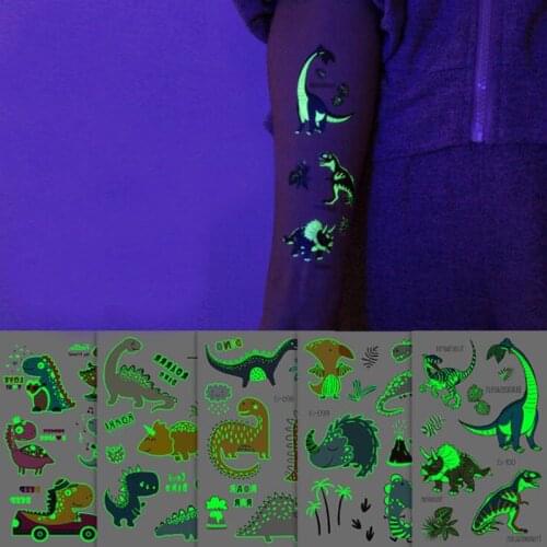 Fashion Cute Luminous Child Kid Temporary Fake Tattoos Temporary Tattoo Stickers Children Body Art Cartoon Sticker