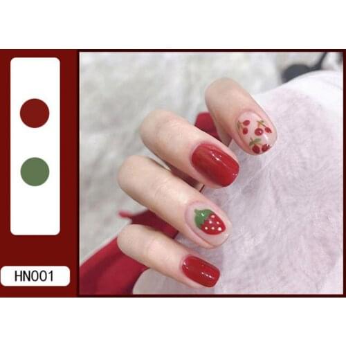 24Pcs/Set Nail Art Decal Lovely Long Lasting Strawberry Nail Art Tips Decoration for Home