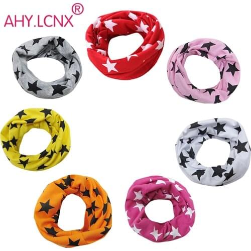 2019 New Brand Baby scarf kids children Boys Girls Scarves Cotton Collar Autumn and Winter Stars shaped bibs Warm Scarves