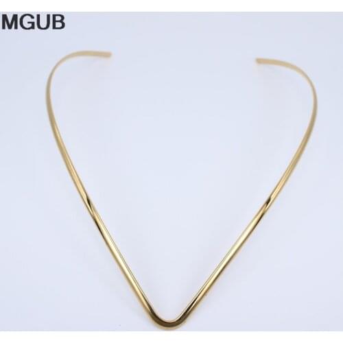 Gold color Simple Fashion Collar Stainless steel Exquisite polishing select 3MM Adjustable size Special sale LH542