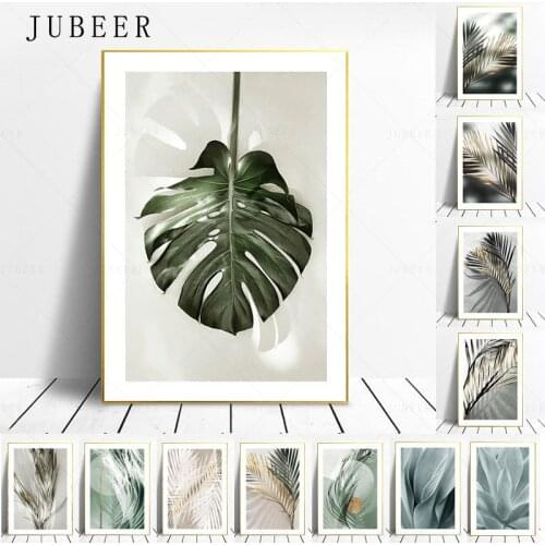 Scandinavian Style Leaf Posters and Prints Green Leaves Wall Art Plant Pictures for The Home Posters on The Wall Decoration Art