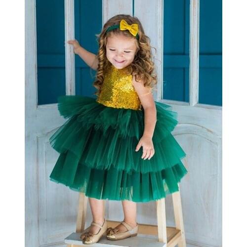 Flower Girls Dress Princess Dresses for first 1st Year Birthday Dress Easter Carnival Costume Infant Party Dress