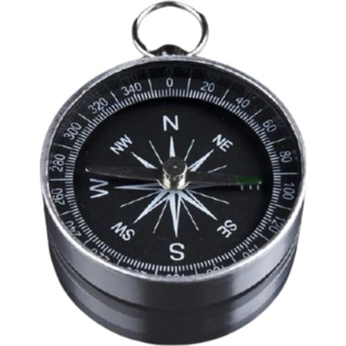 Portable Aluminum Lightweight Emergency Compass Outdoor Survival Compass Tool Navigation Wild Tool Black For Camping & Hiking