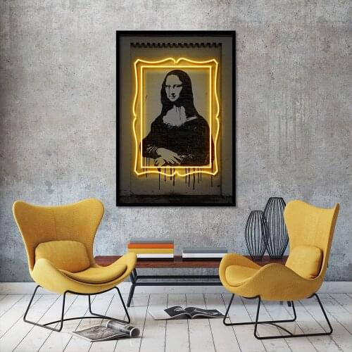 Mona Lisa Art Canvas Painting Posters And Prints Art Street Stencil Picture Gift Idea Home Decor For Bedroom Living Room No Led