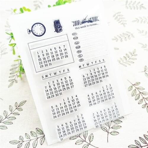 11*16CM Hot sale calendar Transparent Clear Stamps / Silicone Seals Roller Stamp for DIY scrapbooking photo album/Card Making