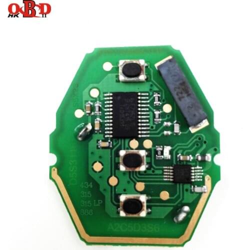 HKOBDII Good Quality 3 button Straight Remote Car Key Board For BMW CAS2 315/433MHZ With 46 Electronic Chip