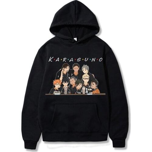 Anime Haikyuu Hoodies Men Funny Karasuno Fly High Graphic Streetwear Fashion Unisex Sweatshirts Tops