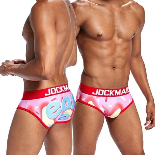 Sexy Underwear Men Brand Briefs Cuecas sissy EAT Printed Gay Underwear calzoncillos hombre Slips Male Panties Ropa Interior