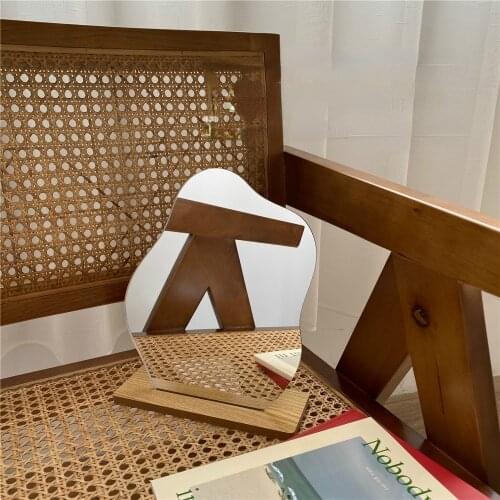 Simple Irregular Mirror Home Desktop Makeup Mirror Acrylic Decoration Standing Mirror
