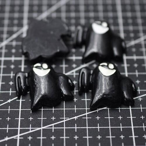 1pcs/lot resin flat back Halloween black smile ghost cartoon animal 27mm Cabochons Hair Bow Center DIY Christmas decration