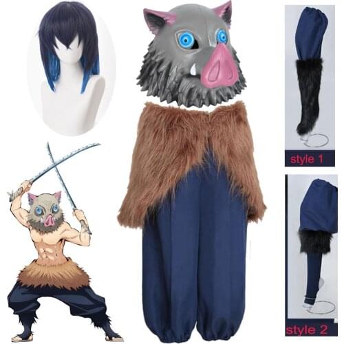 2019 Anime Demon Slayer: Kimetsu no Yaiba Inosuke Hashibira Cosplay Costumes adult Men outfit male custom made Free Shipping