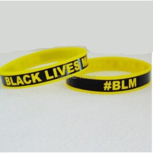 500pcs Yellow BLACK LIVES MATTER wristband silicone bracelets free shipping by FEDEX A